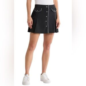 NWT Original Penguin Black with white trim penguin metal buttons Skort sz large